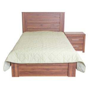 Wood Bed (120x190)cm + 1 Night Stand, Walnut