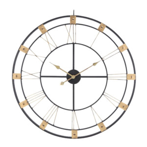 Rotateo Roman Numericals Wall Clock; (80x80x4)cm, Black/Gold