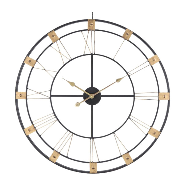 Rotateo Roman Numericals Wall Clock; (80x80x4)cm, Black/Gold