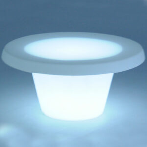 LED Illuminated Cona Support Table; (80x80x39)cm, White