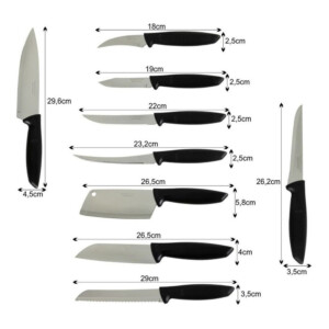Plenus Kitchen Knives Set; 9pcs, Stainless Steel