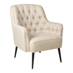 Fabric Arm Chair: 1-Seater- (75x79x88)cm, Oatmeal