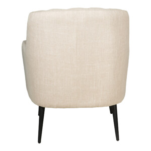 Fabric Arm Chair: 1-Seater- (75x79x88)cm, Oatmeal