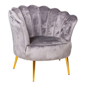 Fabric Arm Chair: 1-Seater- (88x79x81)cm, Grey