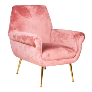 Fabric Arm Chair: 1-Seater- (82x74x91)cm, Rose