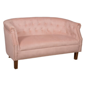 Fabric Sofa: 2-Seater(Love Seat); (142x72x74)cm, Pink