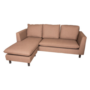 Fabric L-Shaped Sofa With Chaise: (210x90/165x69/83)cm, Brown