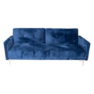 Clic Clac Velvet Sofa Bed With Split Back Sofa, (192/192x92/102x77/37)cm, Blue