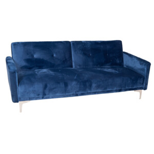 Clic Clac Velvet Sofa Bed With Split Back Sofa, (192/192x92/102x77/37)cm, Blue