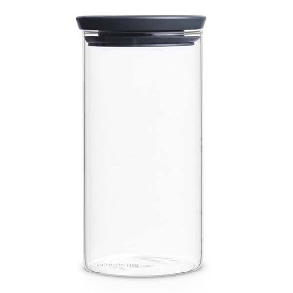 Stackable Glass Jar 1.1Lts, Dark Grey