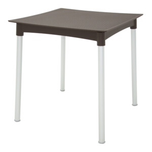 Laura Leisure Table With Aluminium Legs; (70x71x72)cm, Brown