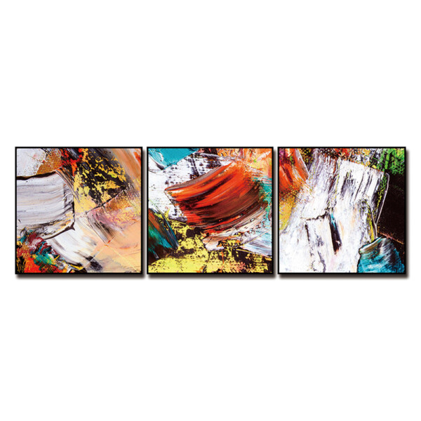 Abstract Brushed Art Printed Painting Set, 3pcs: (60x60)cm