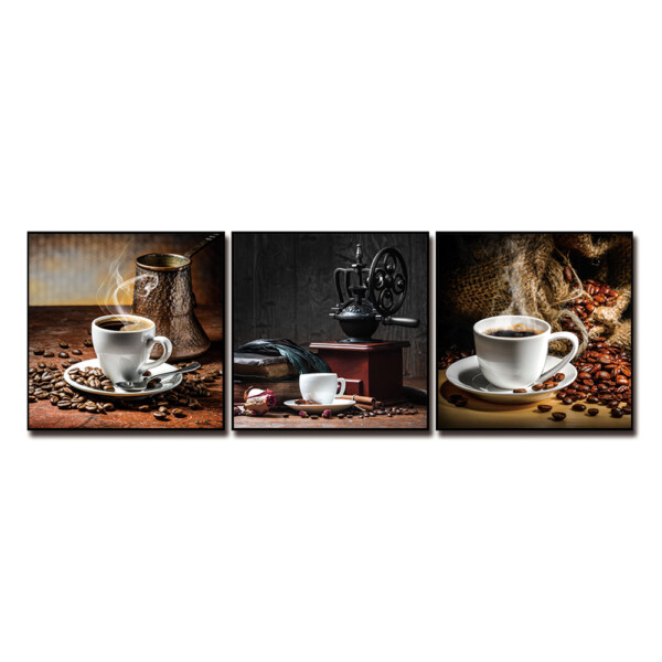 Coffee/Coffee Beans Printed Painting Set, 3pc: (60x60)cm