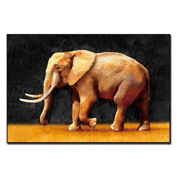 Elephant Printed Painting: (80x120)cm