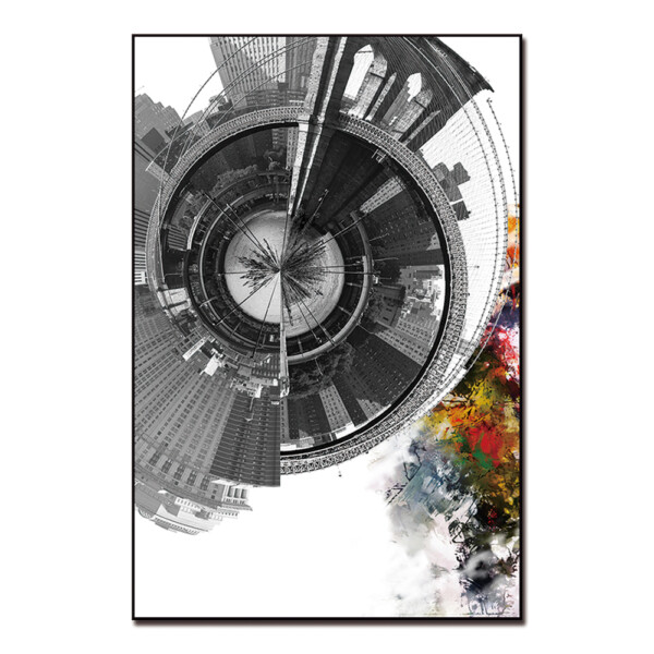 360 Degree modern building View Printed Painting: (90x60)cm