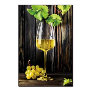 Glass of Wine/Grapes Printed Painting: (90x60cm