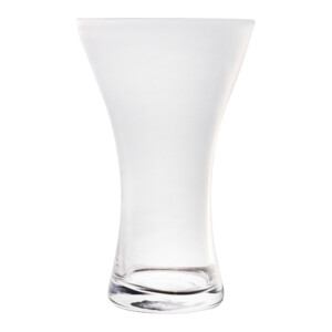 Domus Clear Hourglass Shaped Glass Vase: 25.0cm