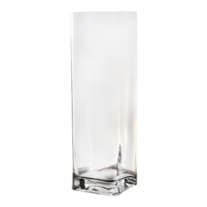 Domus Clear Long Square Glass Vase: 40.0cm