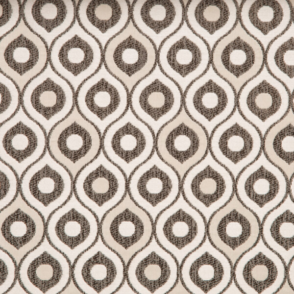 F-Laurena IV Collection Brown/Cream Ogee Furnishing Fabric