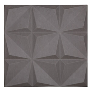 4D Art Dark Grey Leather Wall Panel: (60.0x60.0)cm