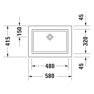 2nd Floor: Over Counter Basin: 58cm, White