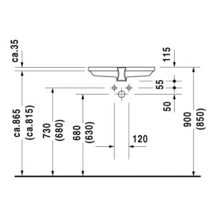 2nd Floor: Under Counter Basin: 53cm, White