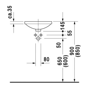 Architec: Circular Under Counter Basin With Over Flow; 37cm, White