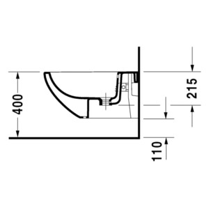 Architec: Bidet, Wall Hung With Over Flow And 1 Tap Hole: 57cm,White