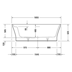 Cape Cod: Freestanding Bathtub With Panel: (185.5x88.5)cm, White