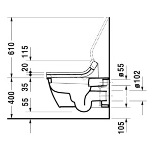 Darling: WC Pan: Wall Hung: 62cm, White