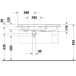 DuraStyle: Furniture Wash Basin: 100cm, White