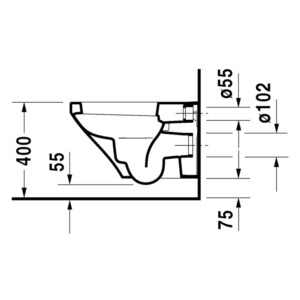 Durastyle: WC Pan, Wall Hung, Durafix: 54cm, White