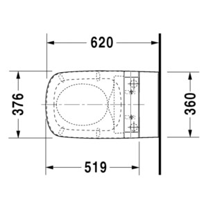 Durastyle: WC Pan: Wall Hung, Rimless: 62cm, White