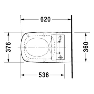 Durastyle: WC Pan: Wall Hung, Rimless: 62cm, White