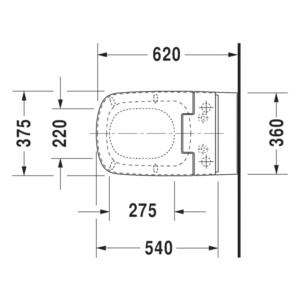 Durastyle: WC Pan: Wall Hung, Rimless: 62cm, White