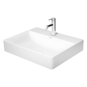 DuraSquare: Washbasin Without OverFlow, With Tap Hole; 60cm, White