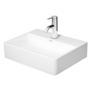 DuraSquare: Hand Rinse Wash Basin With Tap Hole, 45cm, White