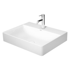 DuraSquare: Washbasin Without OverFlow, With Tap Hole; 60cm, White