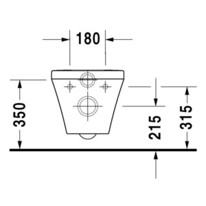 Durastyle: WC Pan: Wall Hung, Rimless: 62cm, White