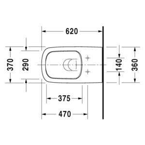 Durastyle: WC Pan: Wall Hung, Rimless: 62cm, White