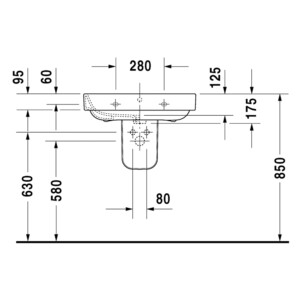 Happy D.2: Washbasin, 65cm: White ,1TapHole