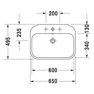 Happy D.2: Washbasin, 65cm: White ,1TapHole