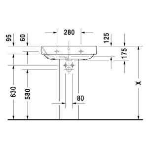 Happy D.2: Washbasin, 65cm: White ,1TapHole