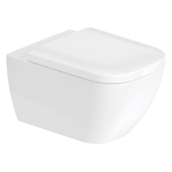 Happy D.2: WC Pan: Wall Hung, Rimless: 54cm, White