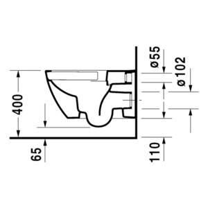 Happy D.2: WC Pan: Wall Hung, Rimless: 54cm, White