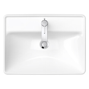 D-Neo: Counter Top Basin 1 Tap Hole And Overflow; 60cm, White