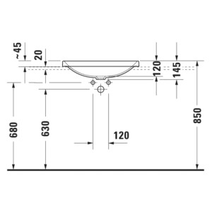 D-Neo: Counter Top Basin; 60cm, White