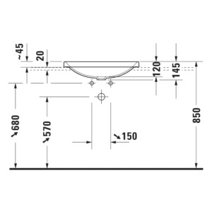 D-Neo: Counter Top Basin; 60cm, White