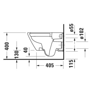 D-Neo: WC Pan: Wall Hung, Rimless: 54cm, White