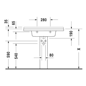 Starck 3: Counter Top Furniture Basin: 85cm, White